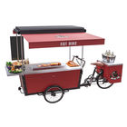 Alimento mobile europeo del triciclo degli alimenti a rapida preparazione di stile che griglia carretto