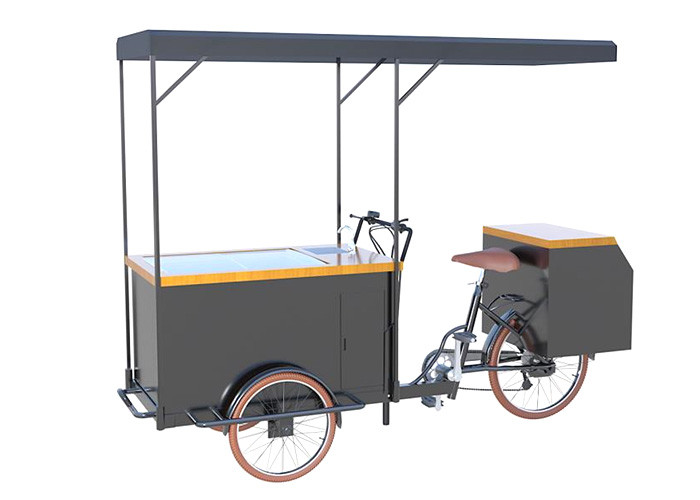 Carretto della bicicletta del gelato di tre ruote con la pompa idraulica della cassaforte del commestibile