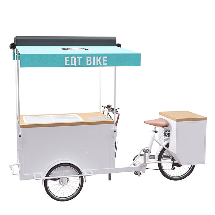Carretto amichevole all'aperto della bicicletta del gelato di Eco con alta capacità di carico 300KG