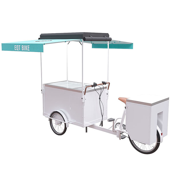 Carretto elettrico su ordine della bicicletta del gelato con grande capacità di carico