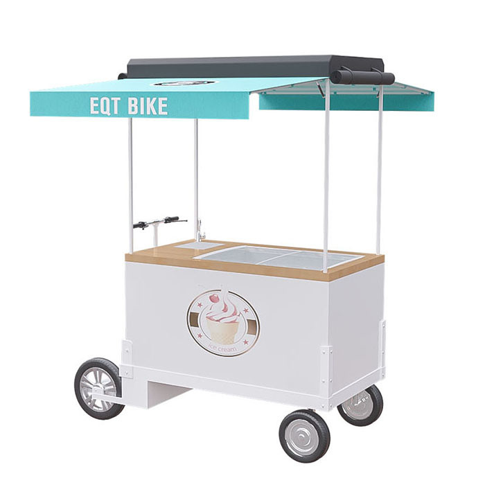 Grande gelato di stoccaggio Trike, carretto di spinta del gelato con tempo di impiego lungo