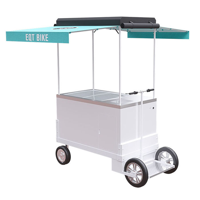 Carretto moderno del gelato del triciclo, bici di vendita del gelato della lega di alluminio