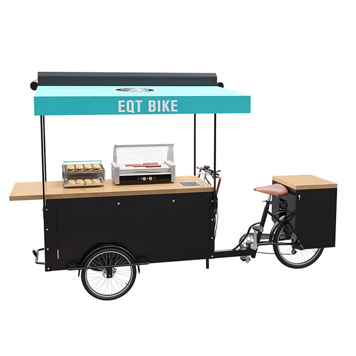 Carretto elettrico dell'alimento del triciclo di grande stoccaggio, certificato del CE del carretto di vendita della bici