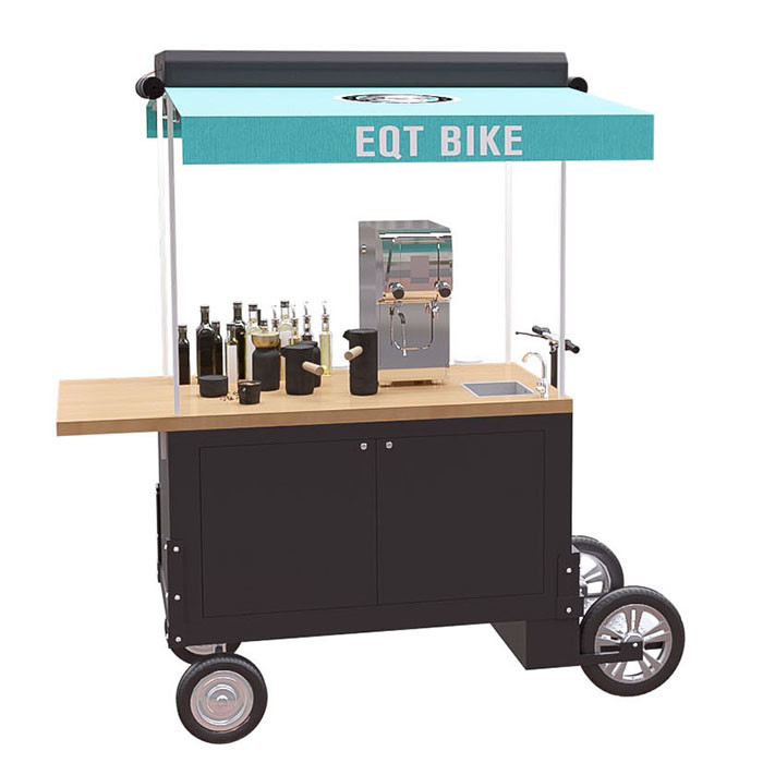 carretto mobile di vendita della bevanda del triciclo degli alimenti a rapida preparazione 4500W