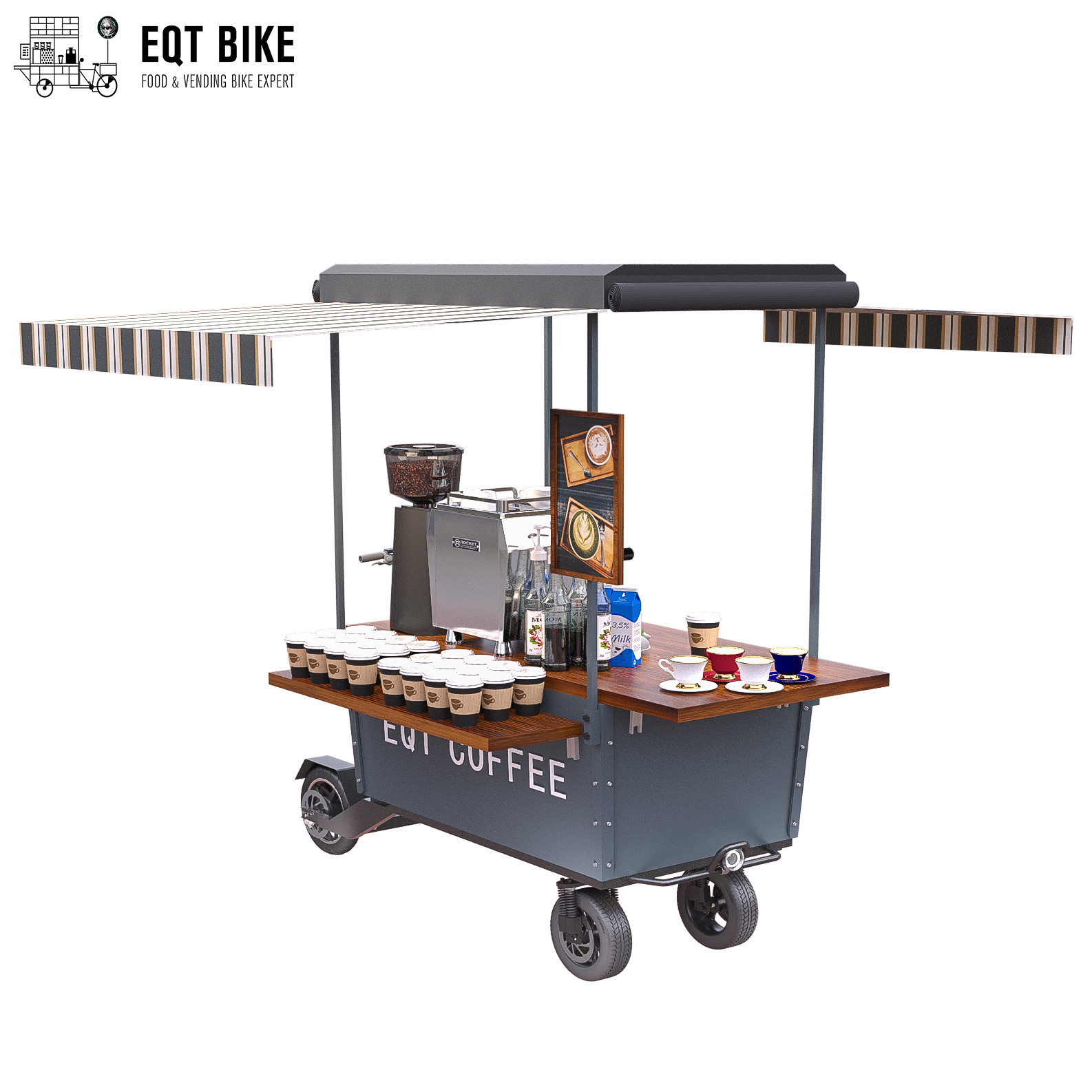 Vendere del motorino del carretto del caffè del triciclo degli alimenti a rapida preparazione multifunzionale